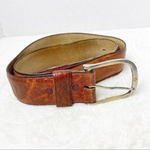 Lejon hand stained cowhide brown leather belt